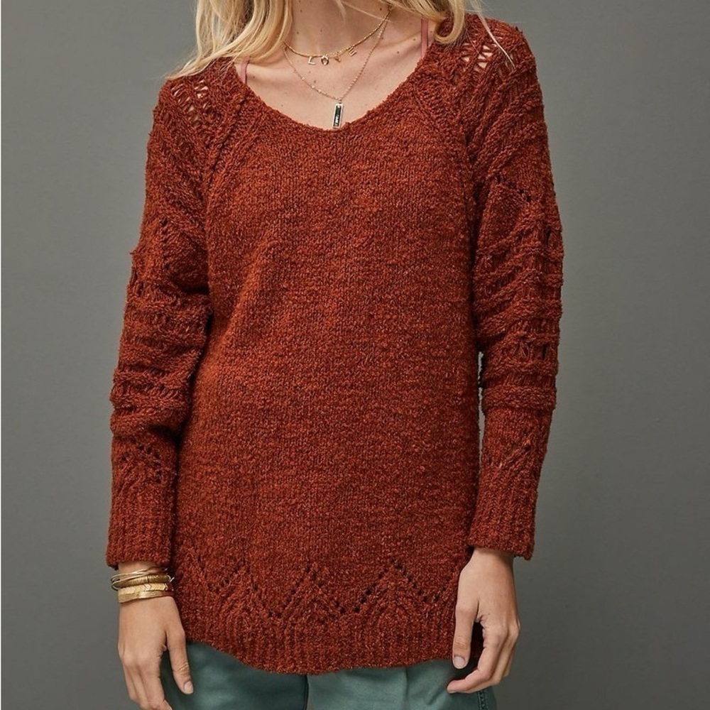 Anthropologie Pilcro Devenne Pointelle Pullover Sweater